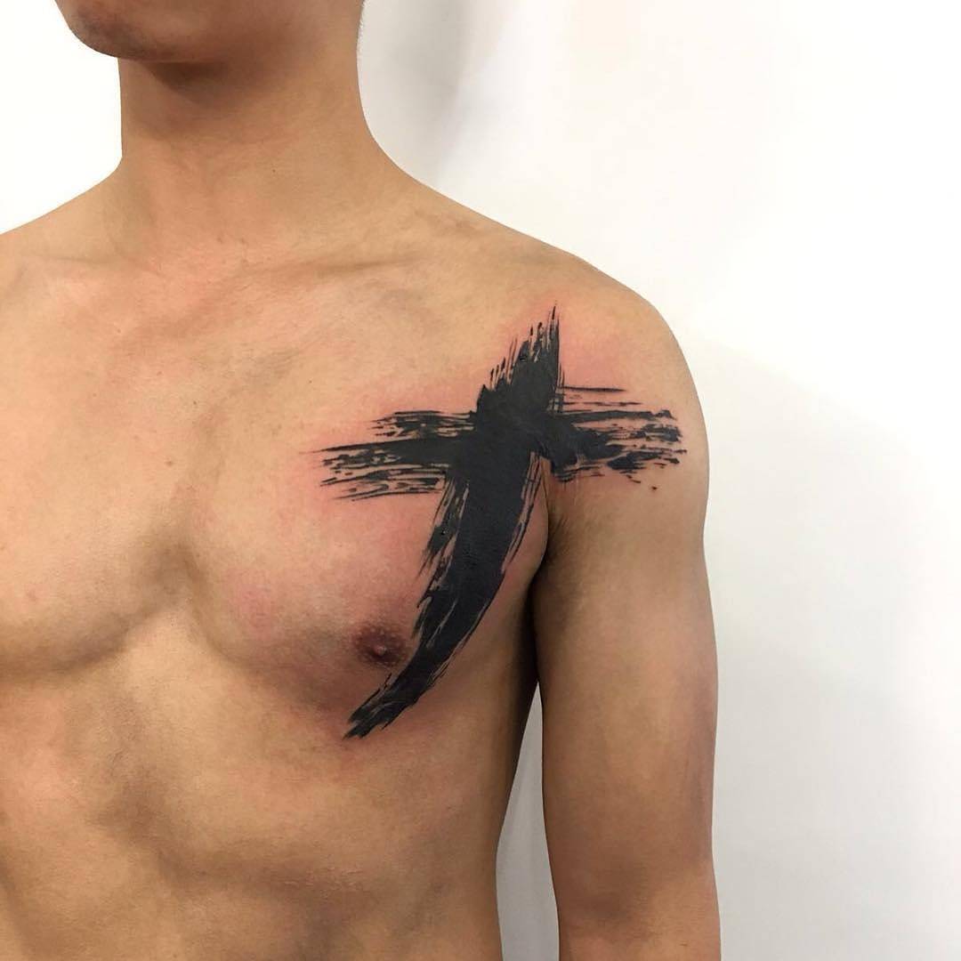 best Cross tattoos for men shoulder placements