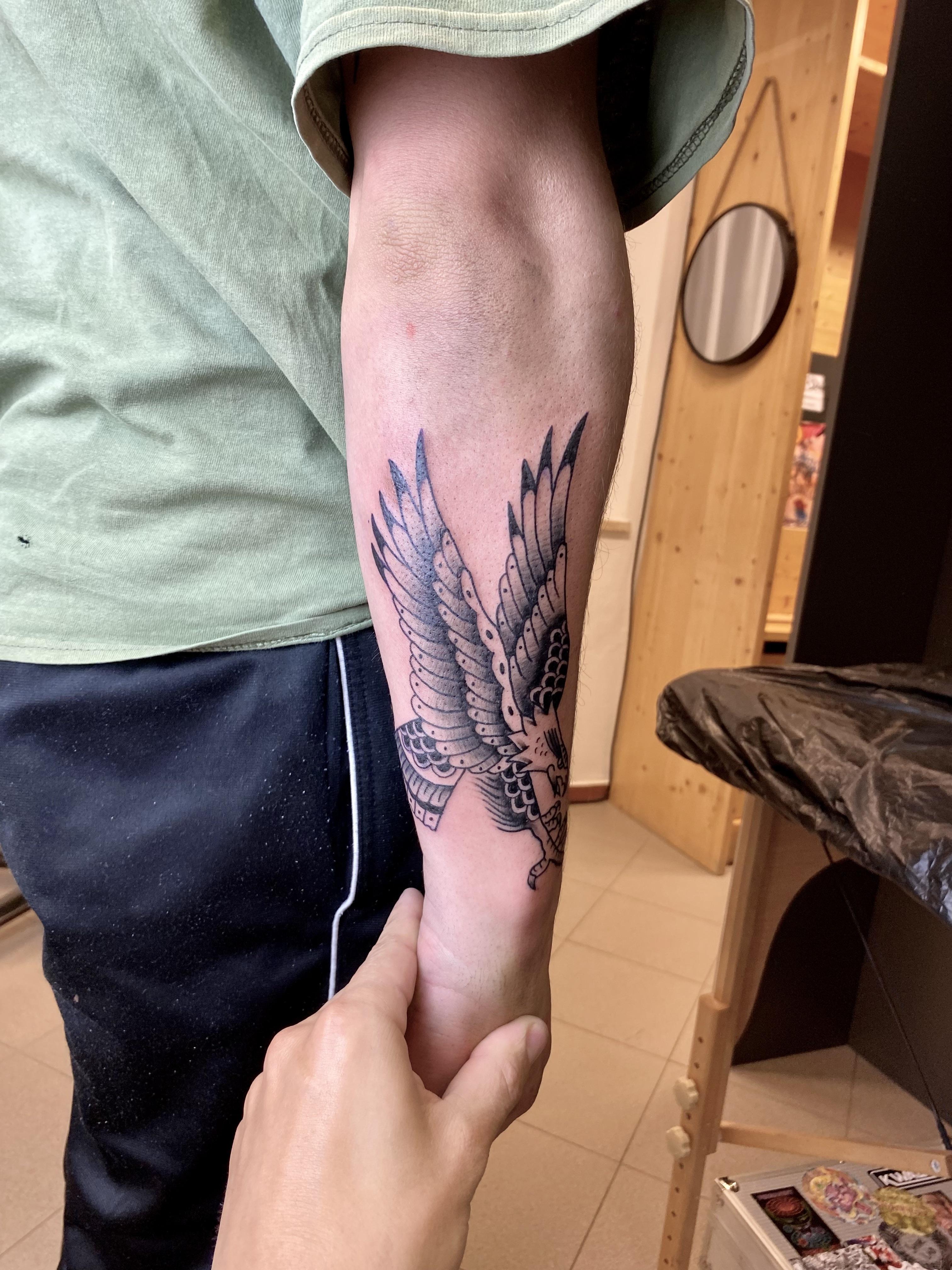 best eagle forearm tattoos for men