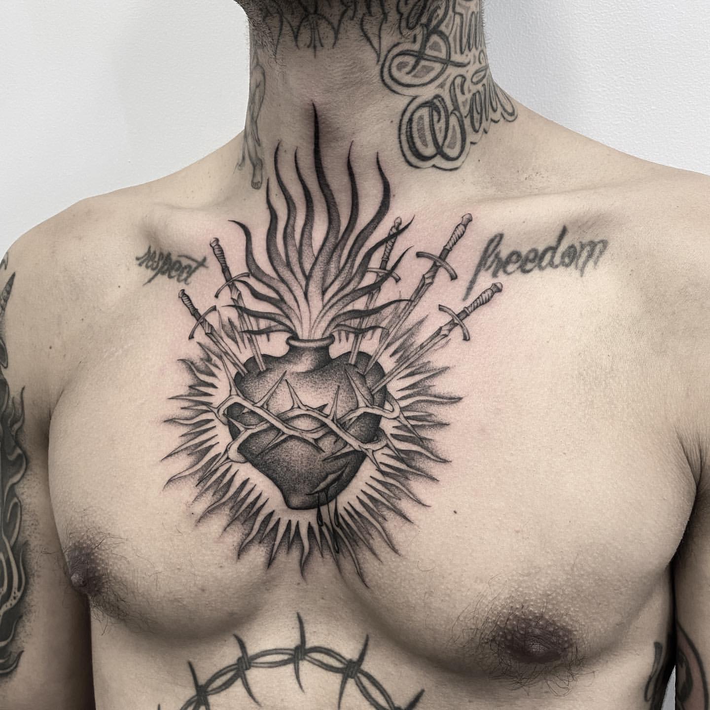 best heart tattoos for men on chest