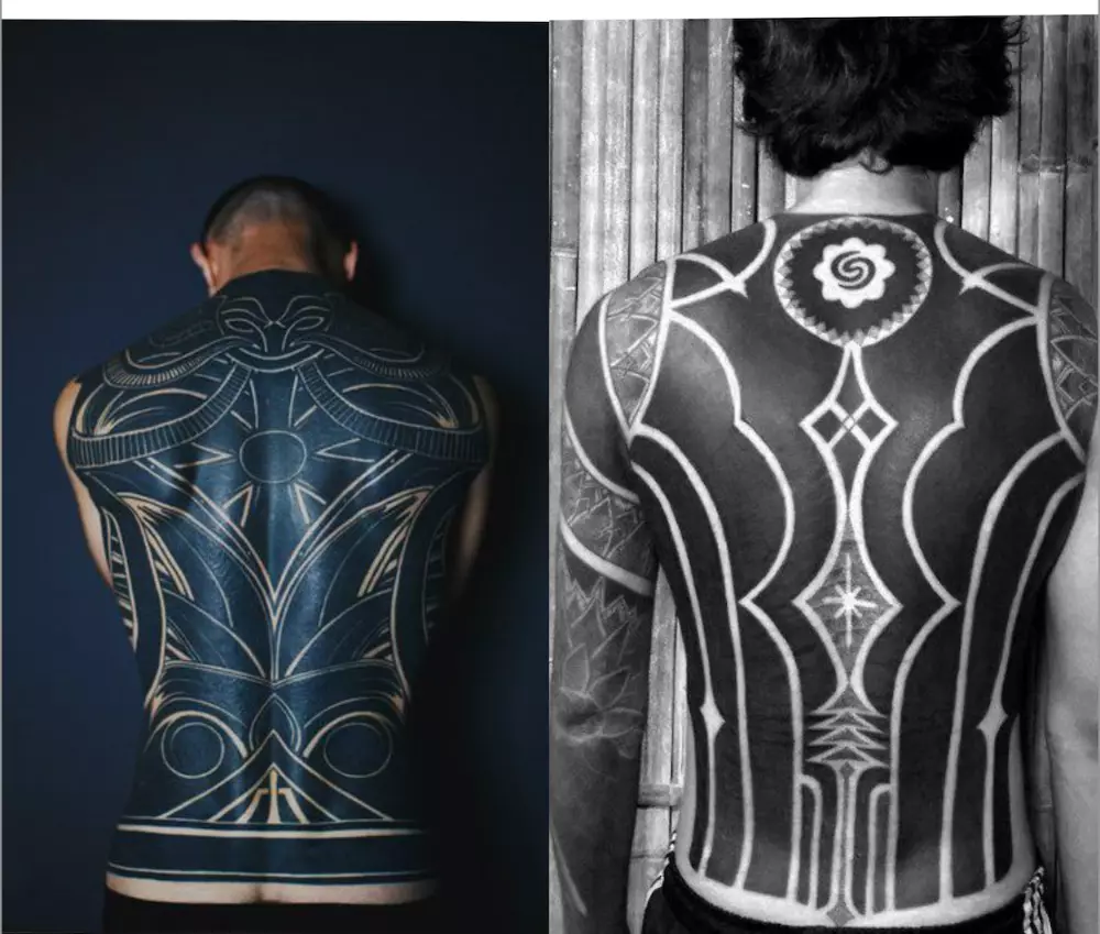 best placements for black back tattoos for men.