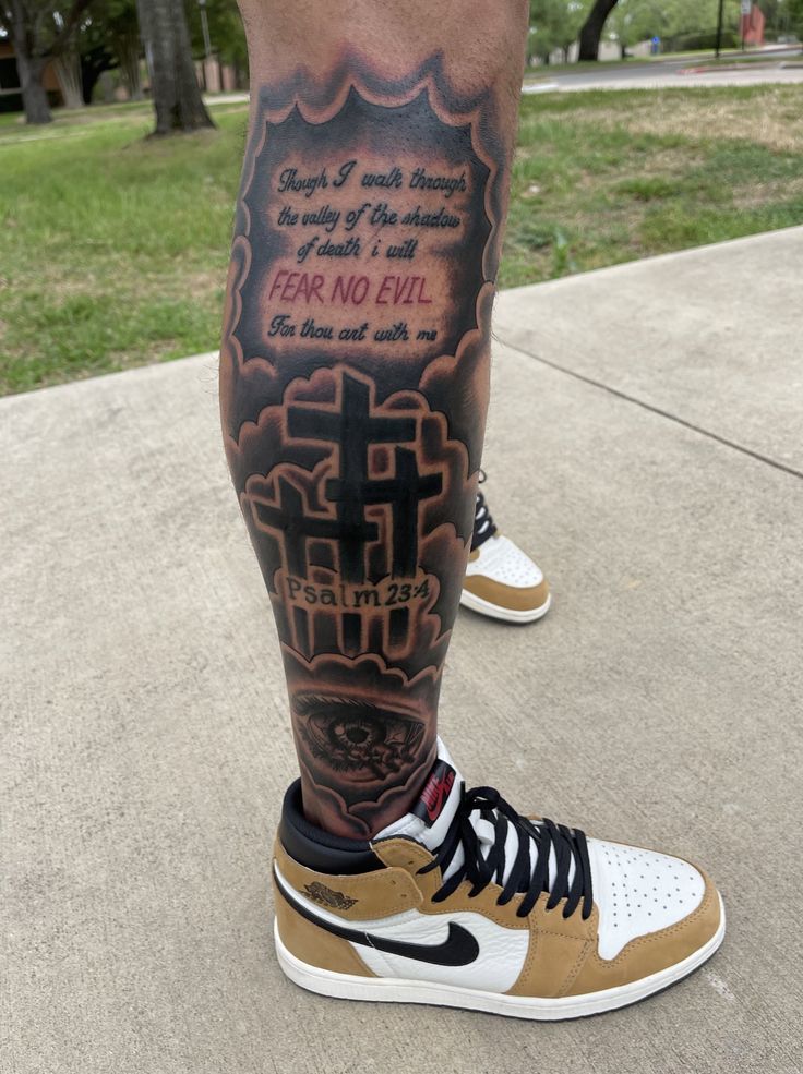 best simple leg tattoos for black men