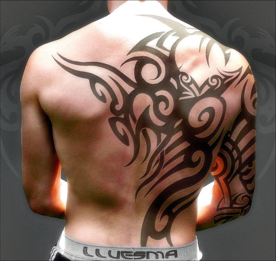 best tribal back tattoos for men