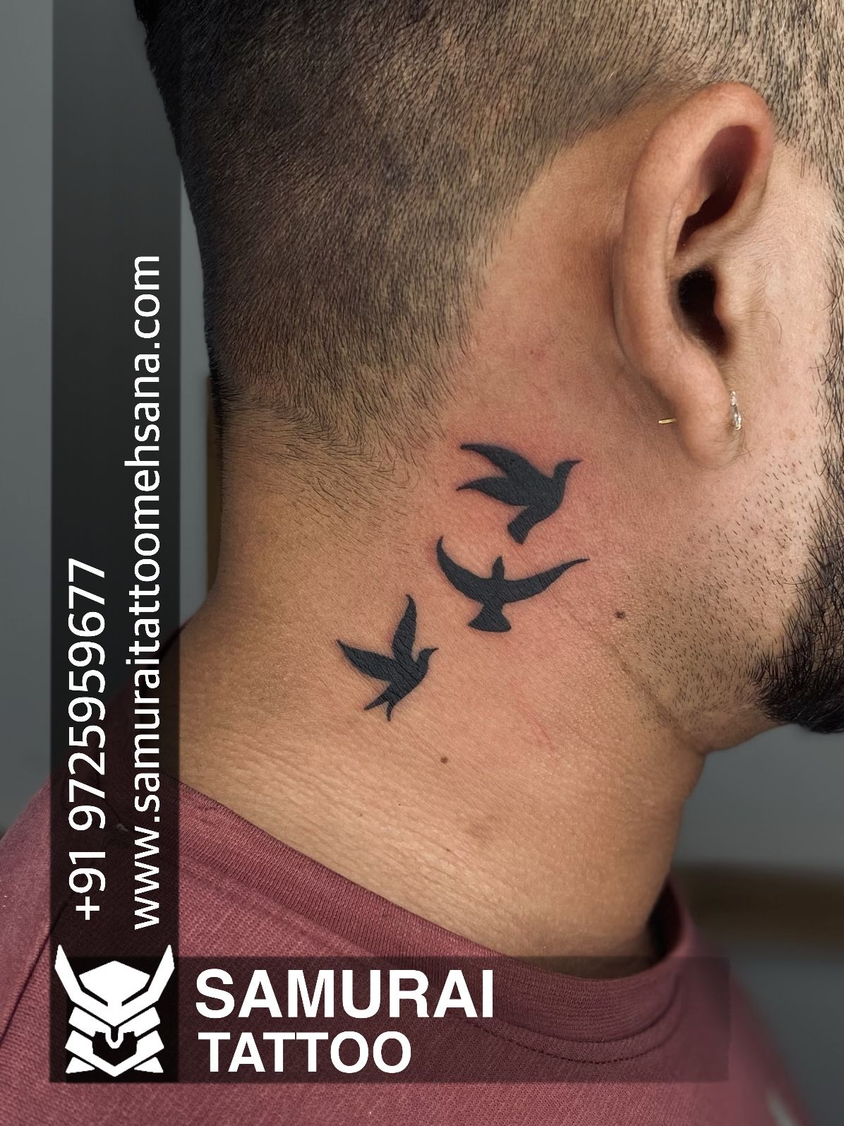 bird neck tattoos for men design ideas