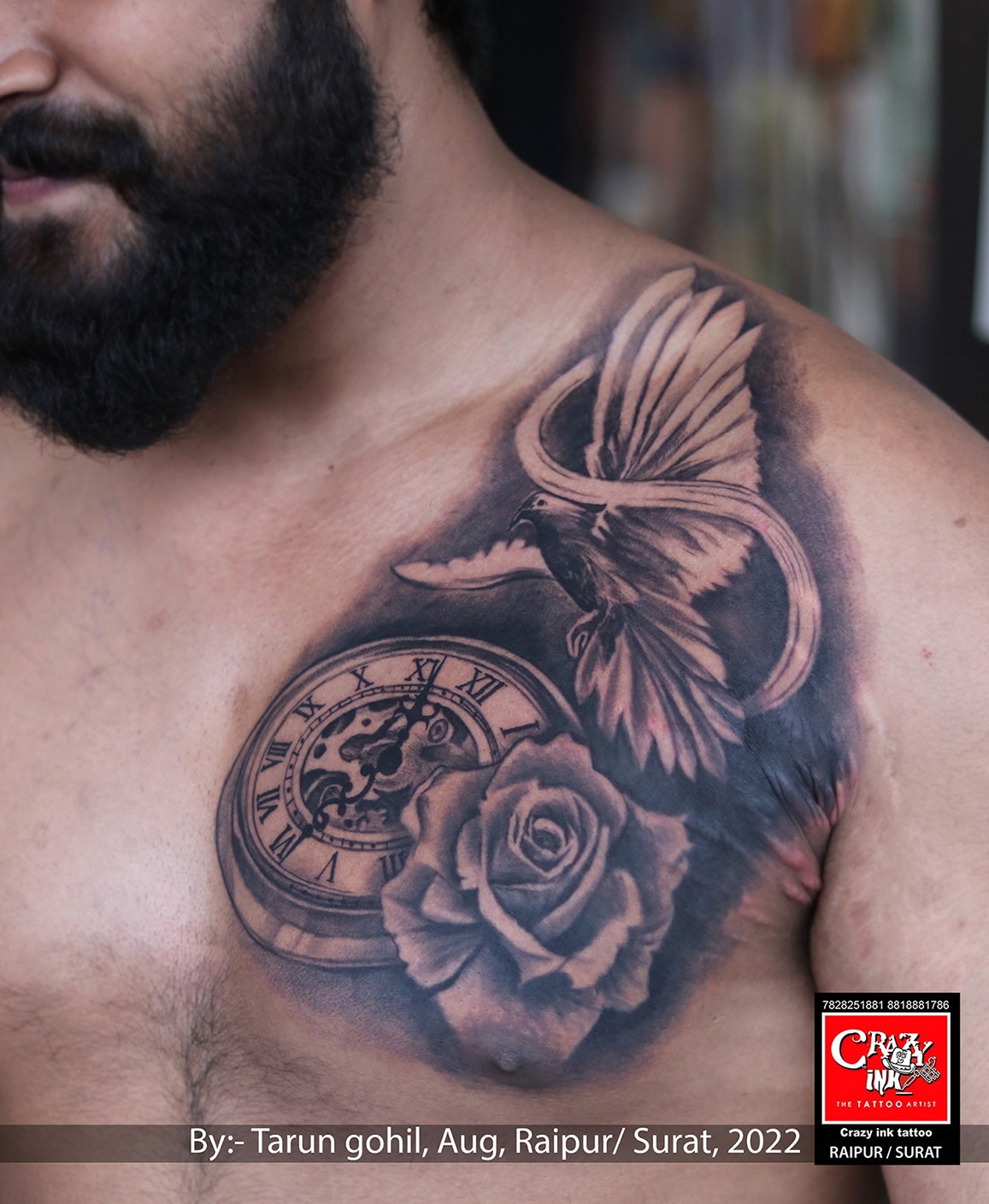 birth clock tattoo for men 0015