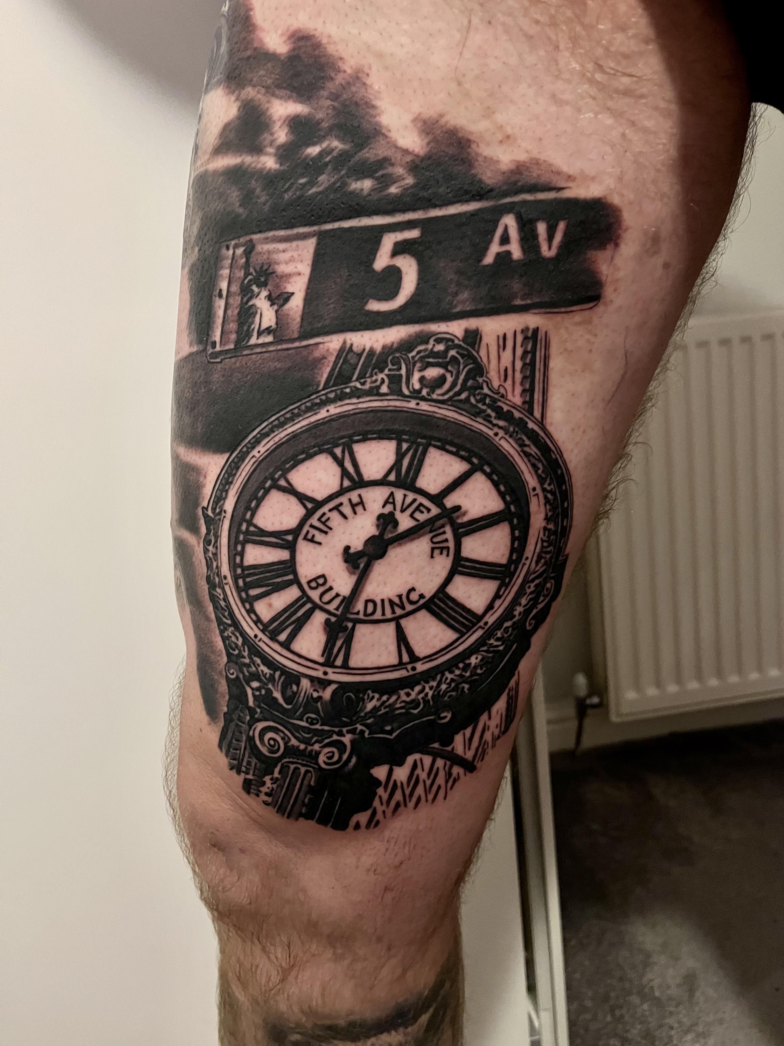 birth clock tattoo for men 0019