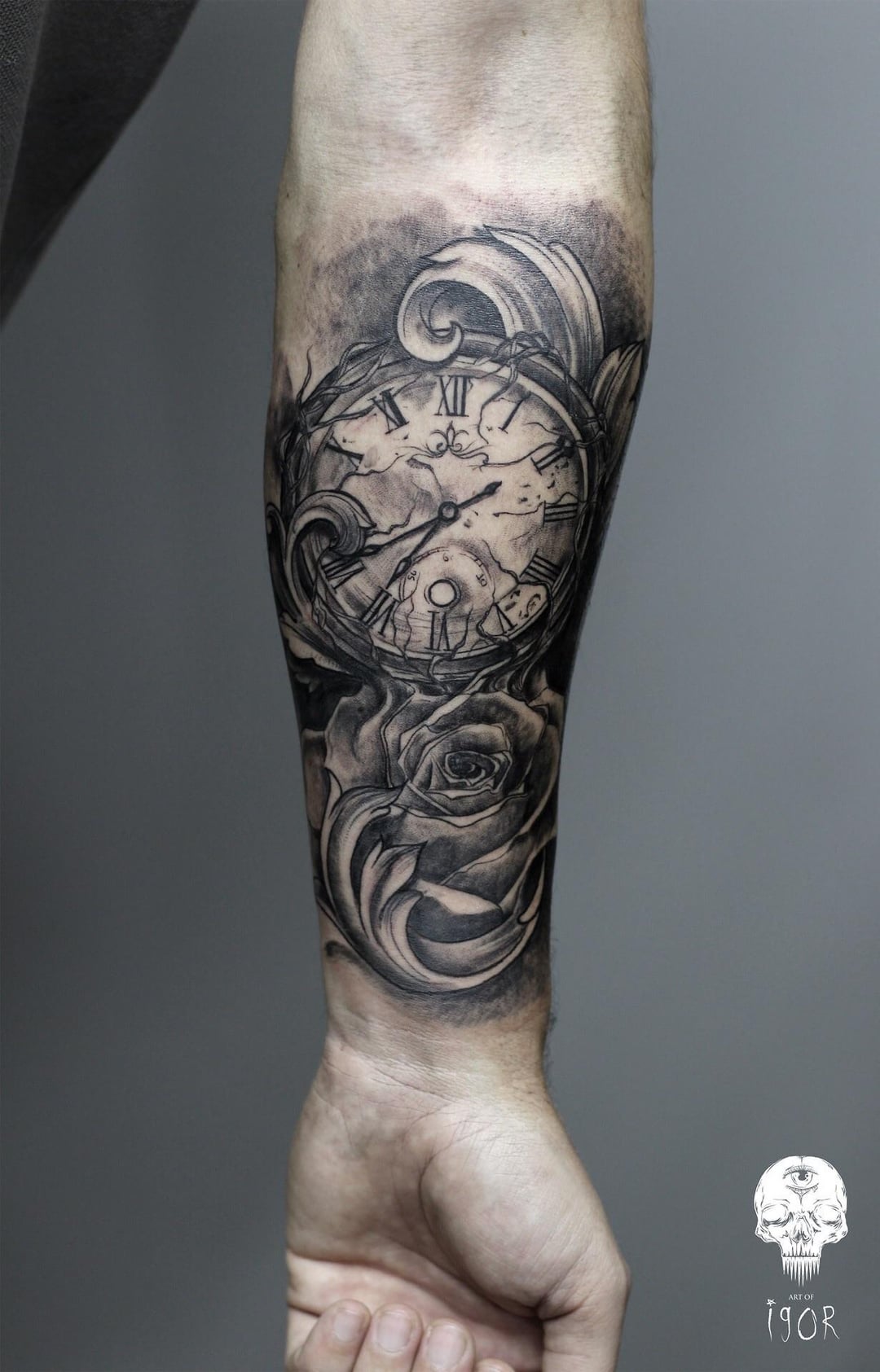 birth clock tattoo for men 0024