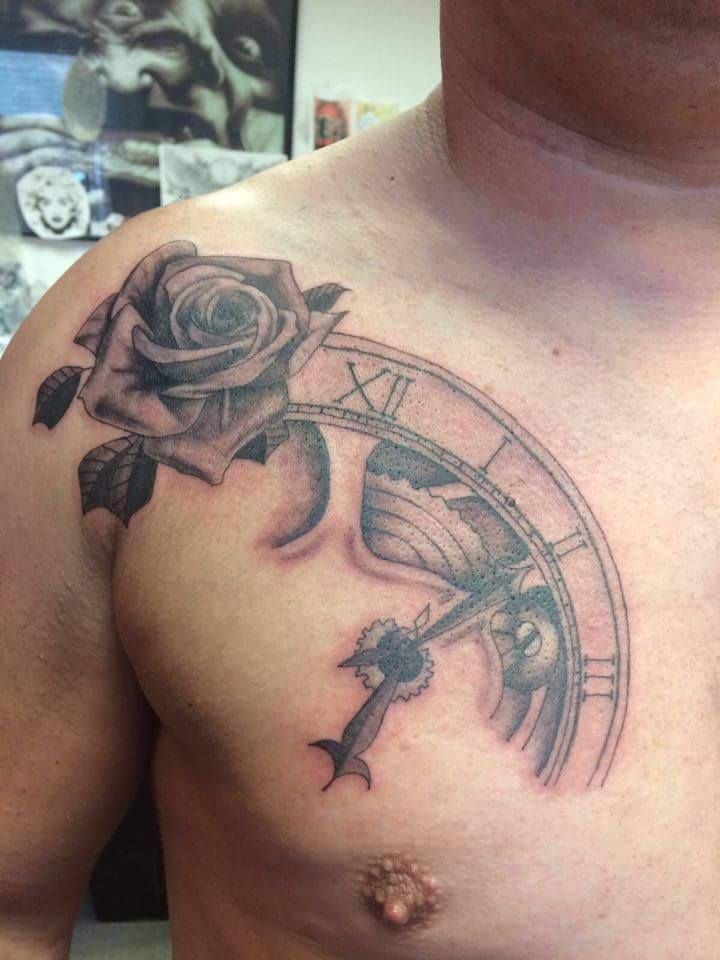 birth clock tattoo for men 0025