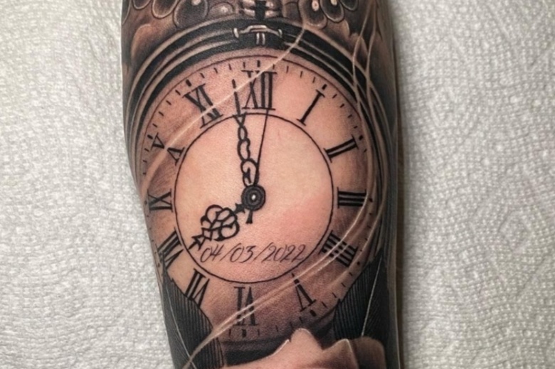 birth clock tattoo for men 0042