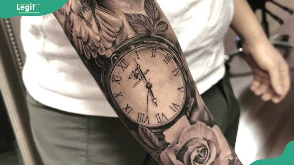 birth clock tattoo for men 0044