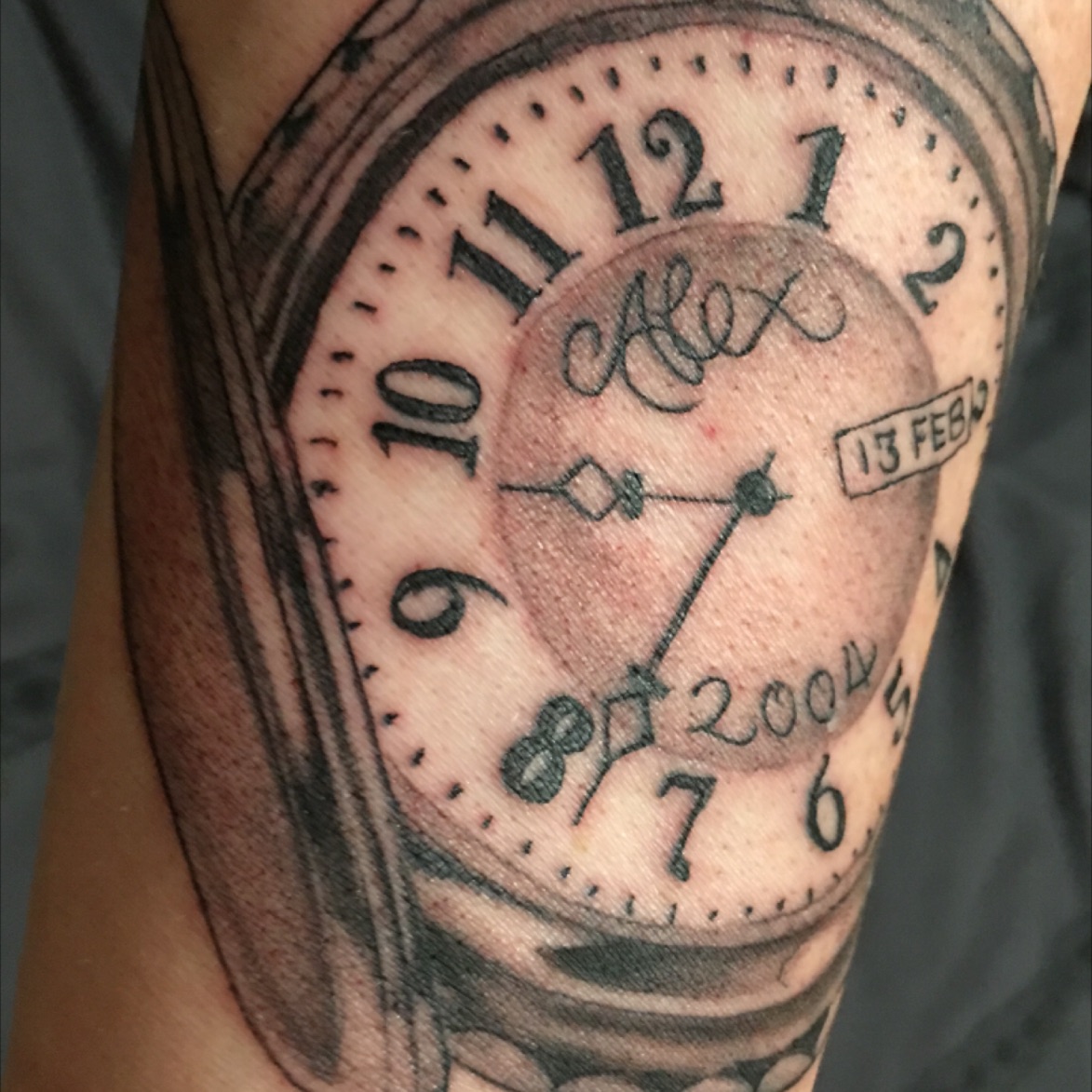 birth clock tattoo for men 0049