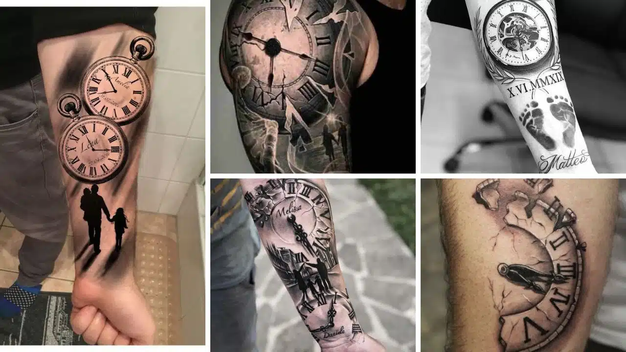 birth clock tattoo for men 0054