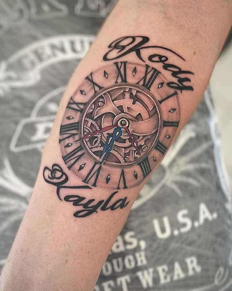 birth clock tattoo for men 0058