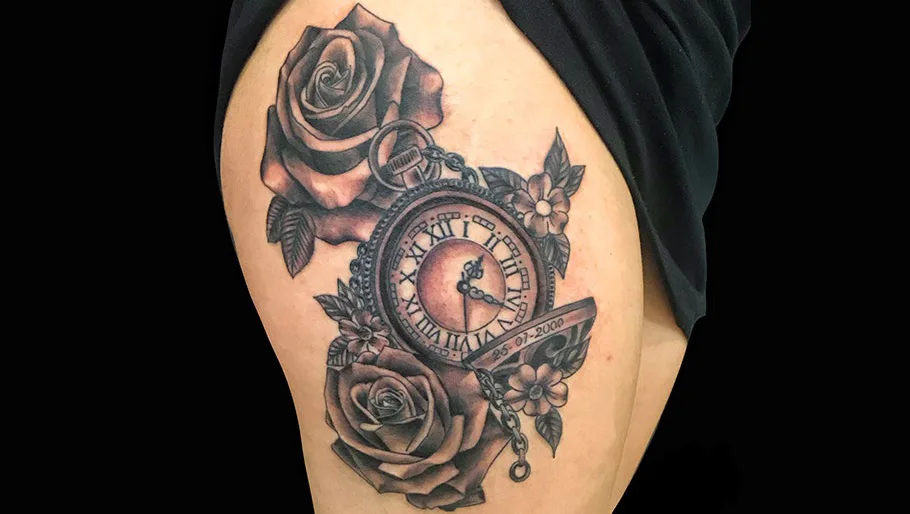 birth clock tattoo for men 0083