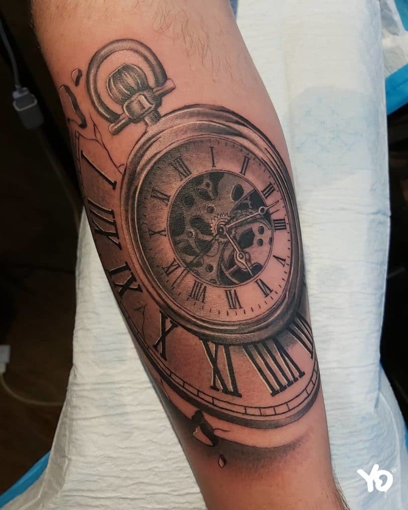 birth clock tattoo for men 0088