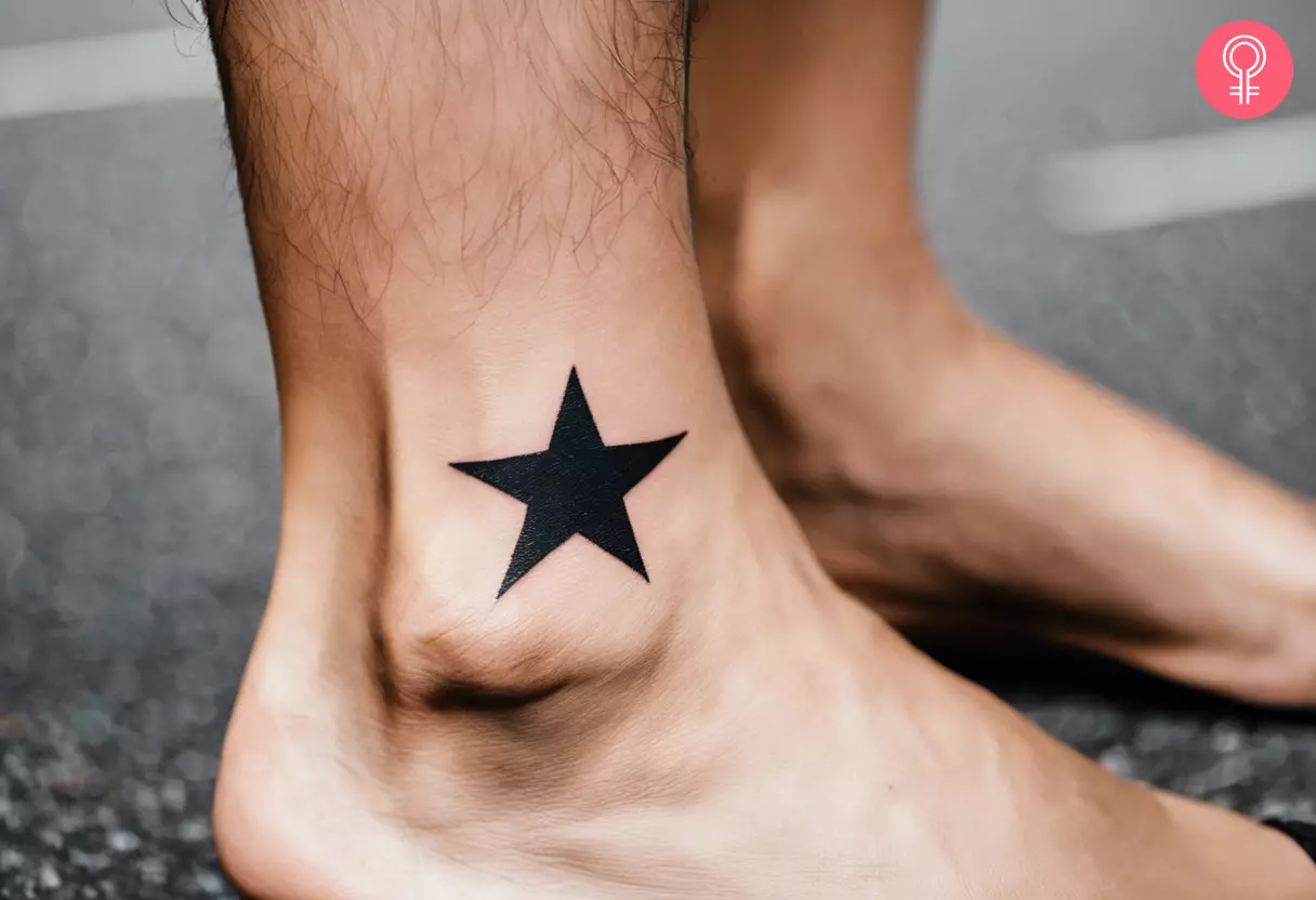 black and gray ankle tattoos for men