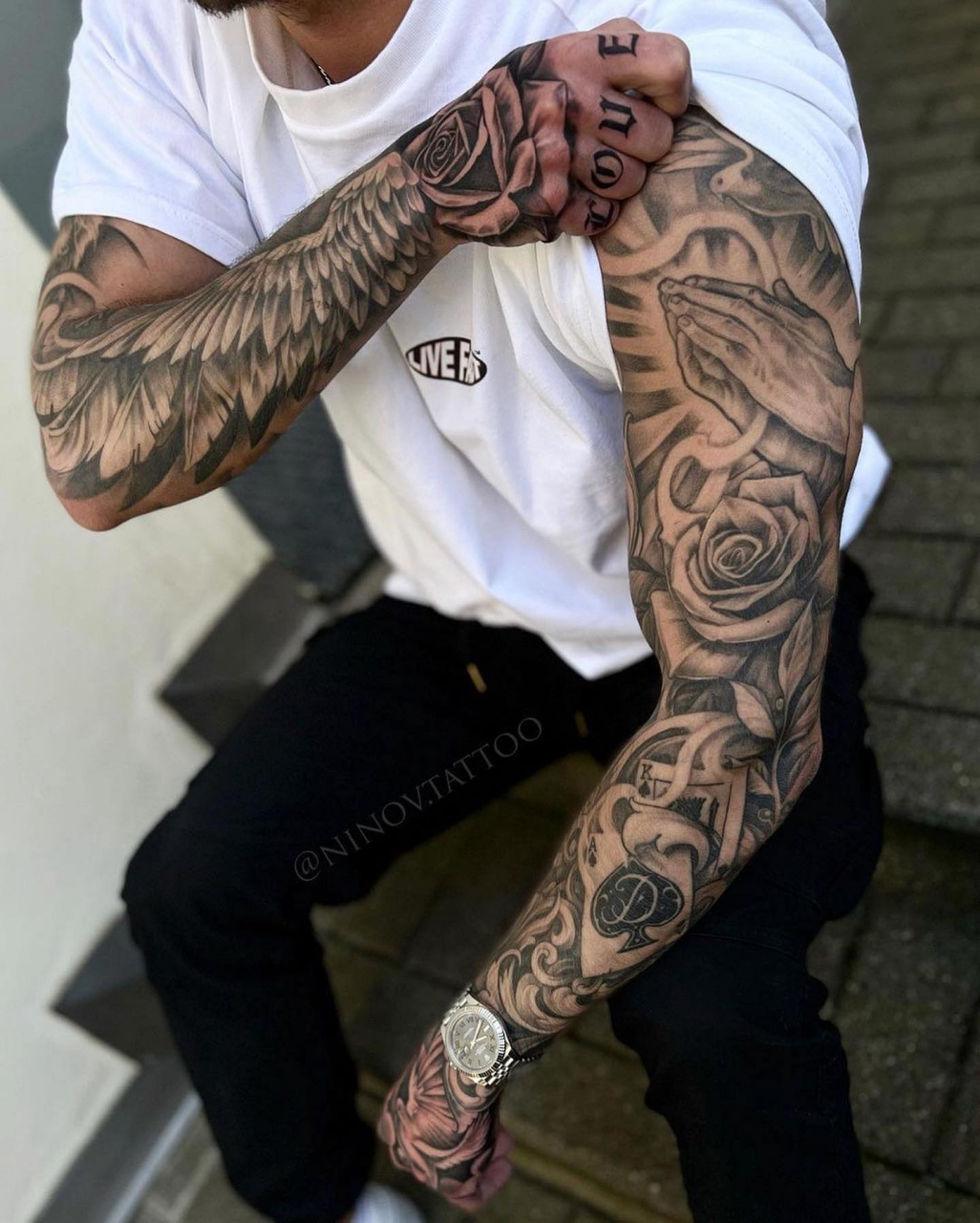 black and gray tattoos for men