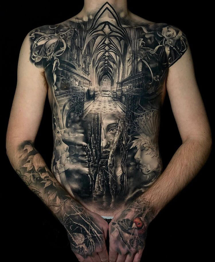 black back tattoos for men 0013