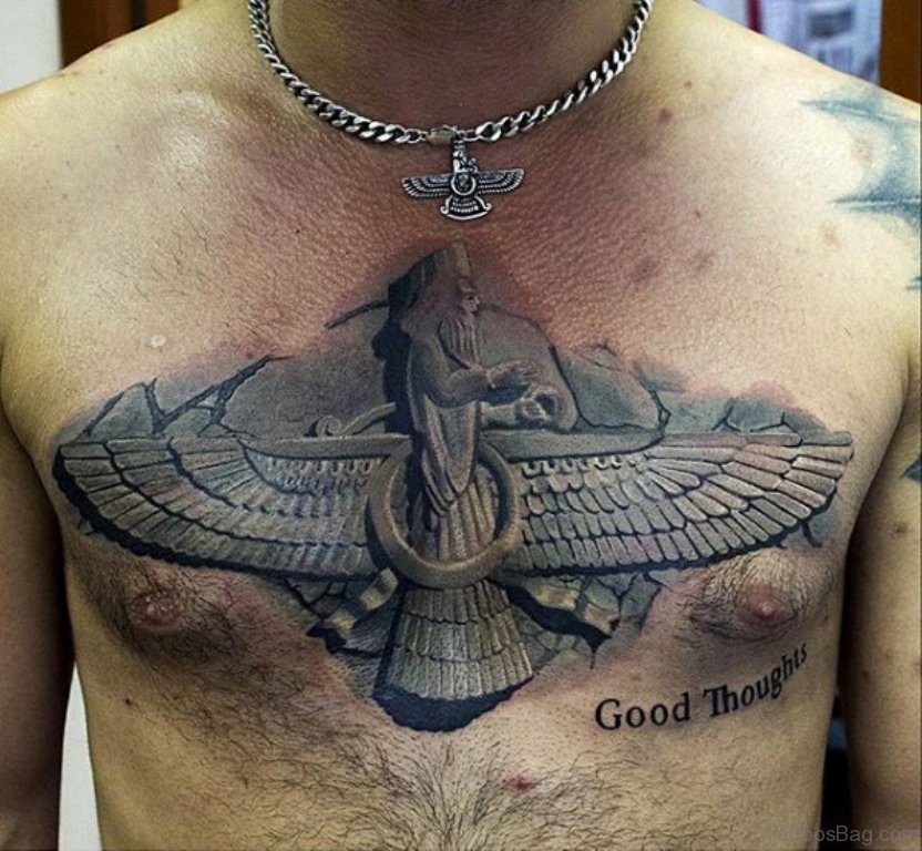 black Egyptian chest tattoos for men 0010