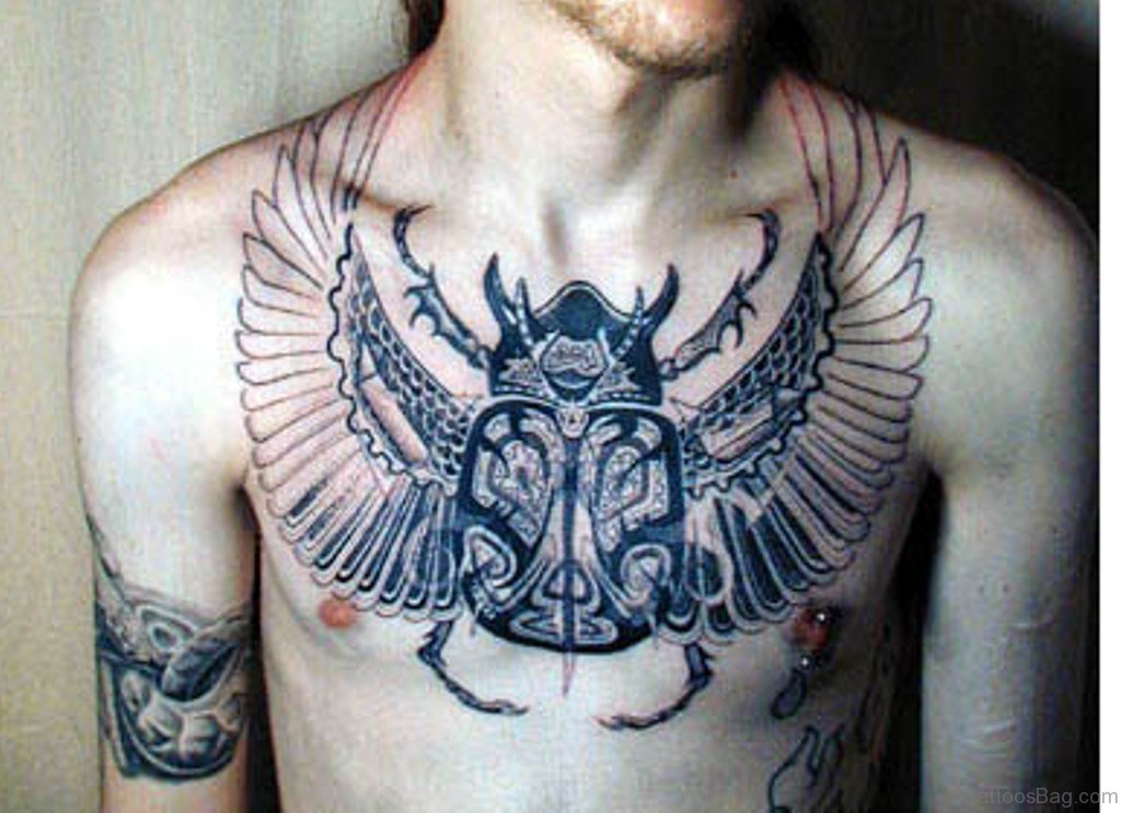 black Egyptian chest tattoos for men 0021