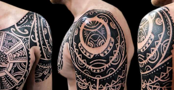 black Egyptian chest tattoos for men 0046