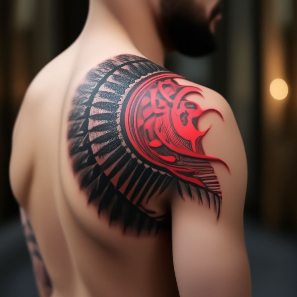 black Egyptian chest tattoos for men 0059