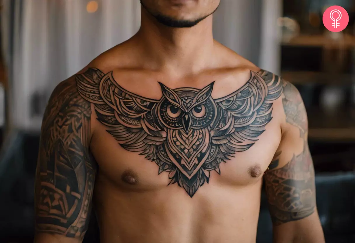 black Egyptian chest tattoos for men 0085