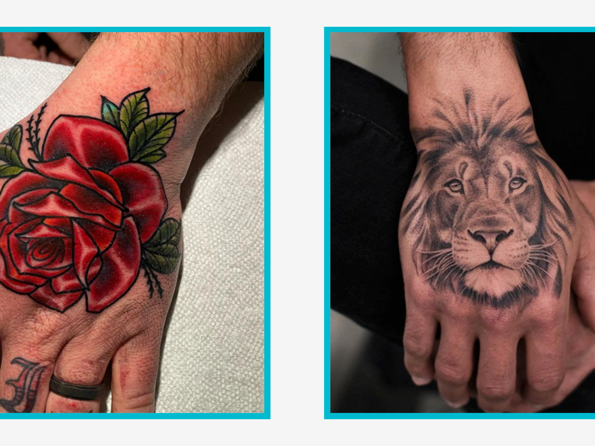 bold back of the hand tattoos for men styles