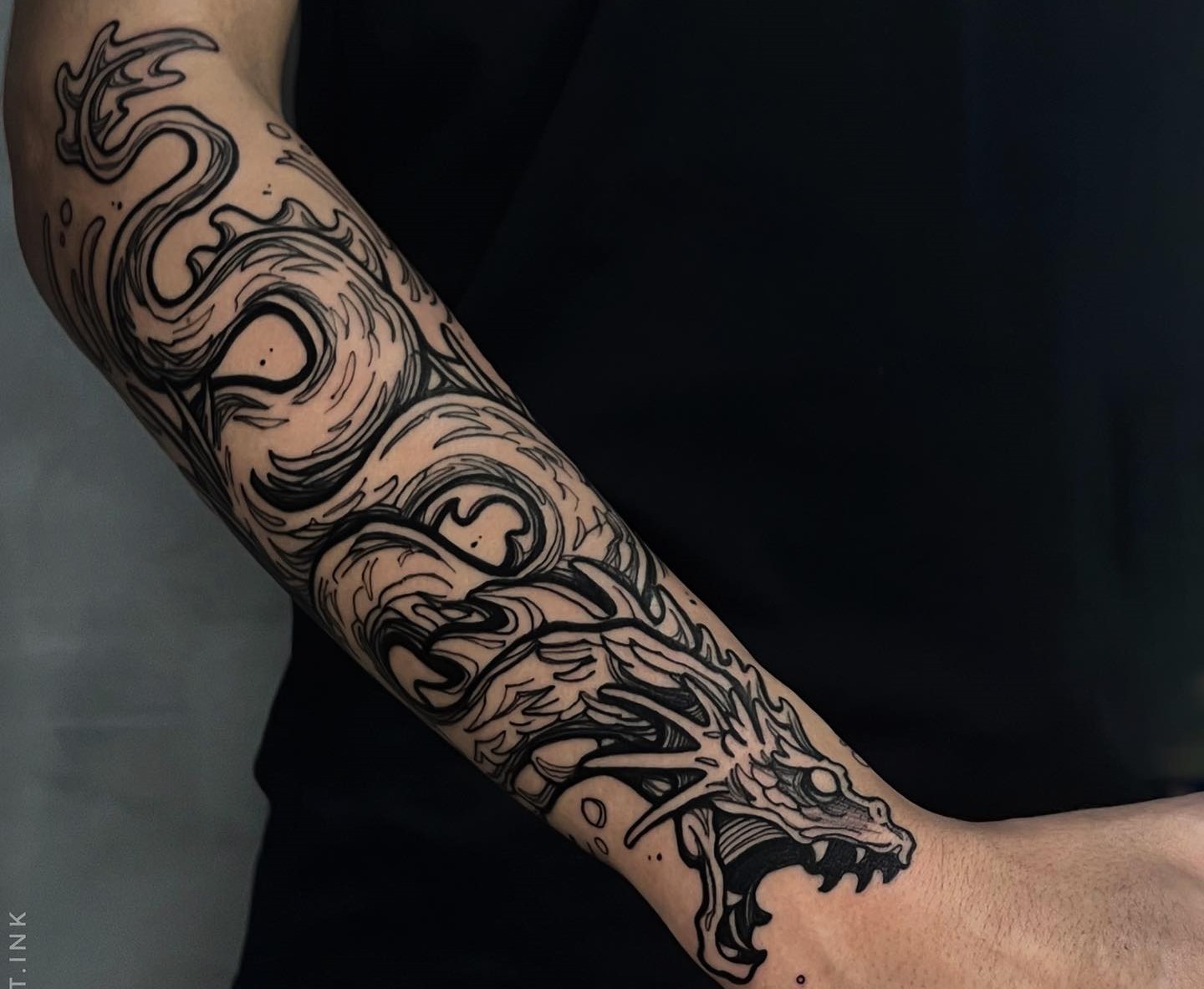 bold dragon tattoos for men forearm