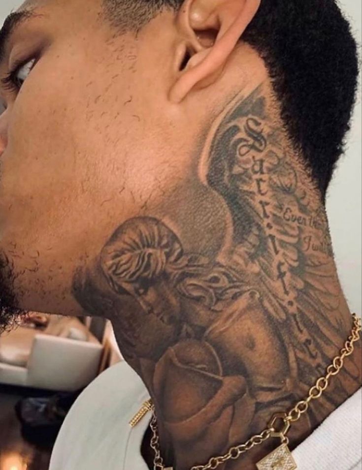 bold hood neck tattoos for men