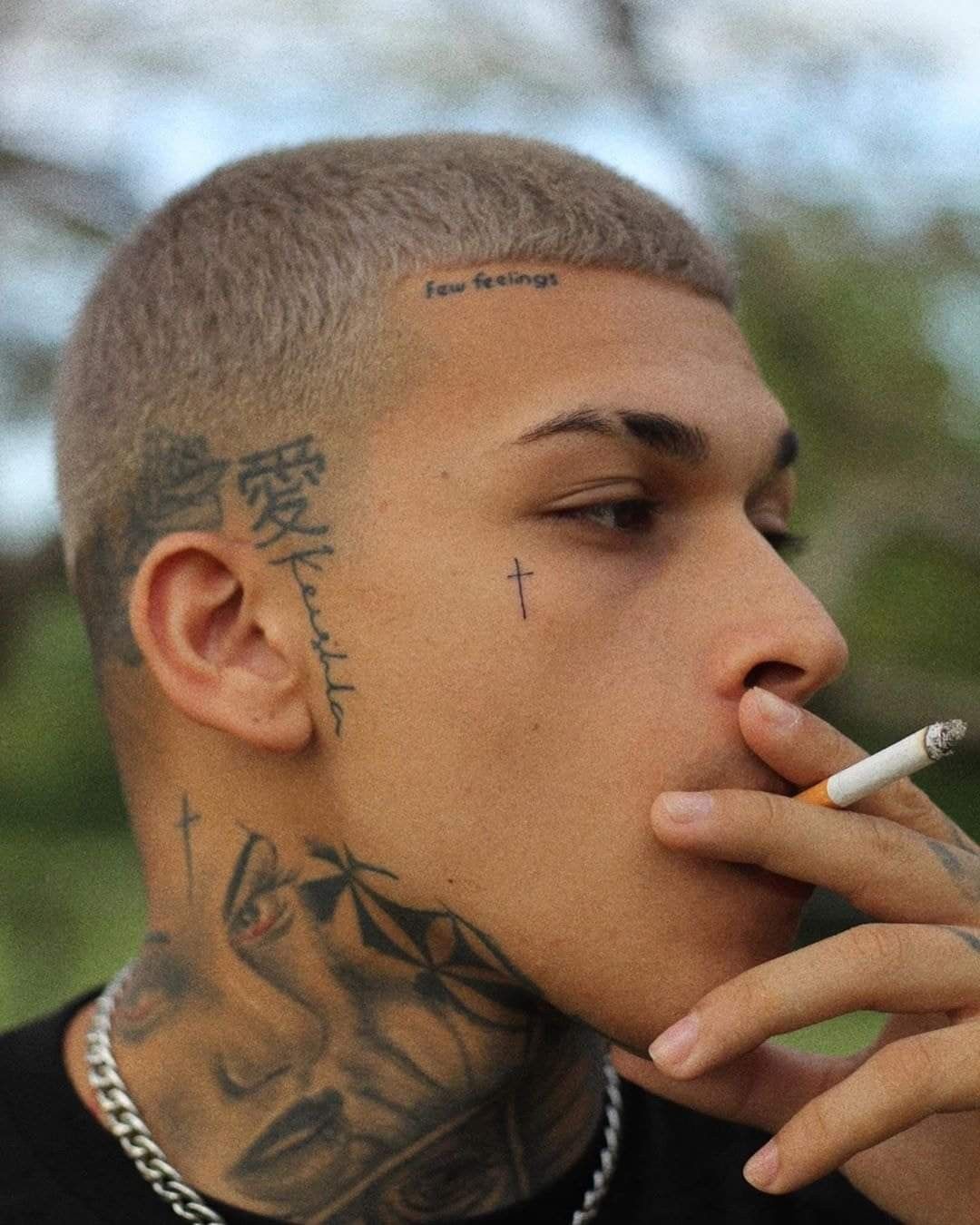 bold small sideburn tattoos for men