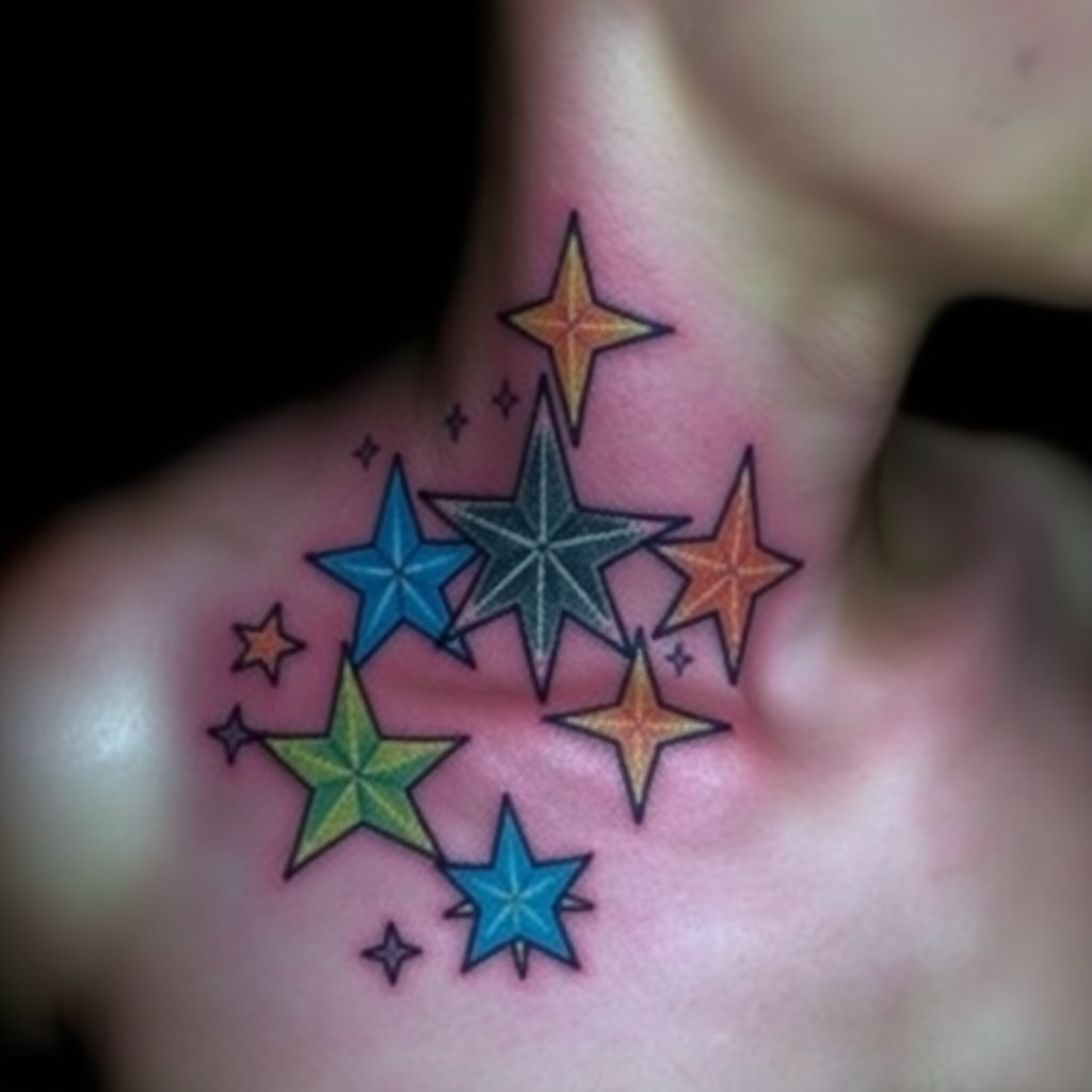 bold star tattoos for men ideas