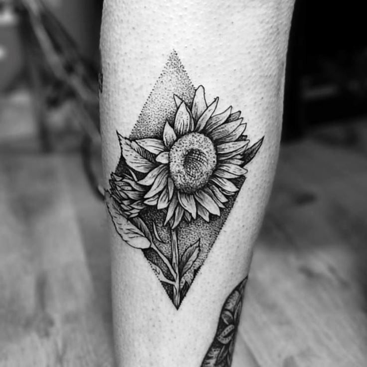 bold sunflower tattoos for men