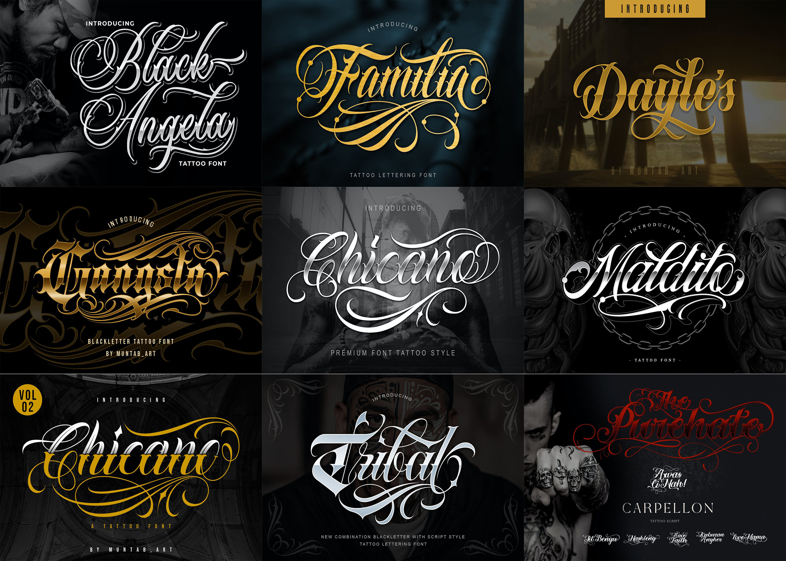 bold tattoo fonts for men