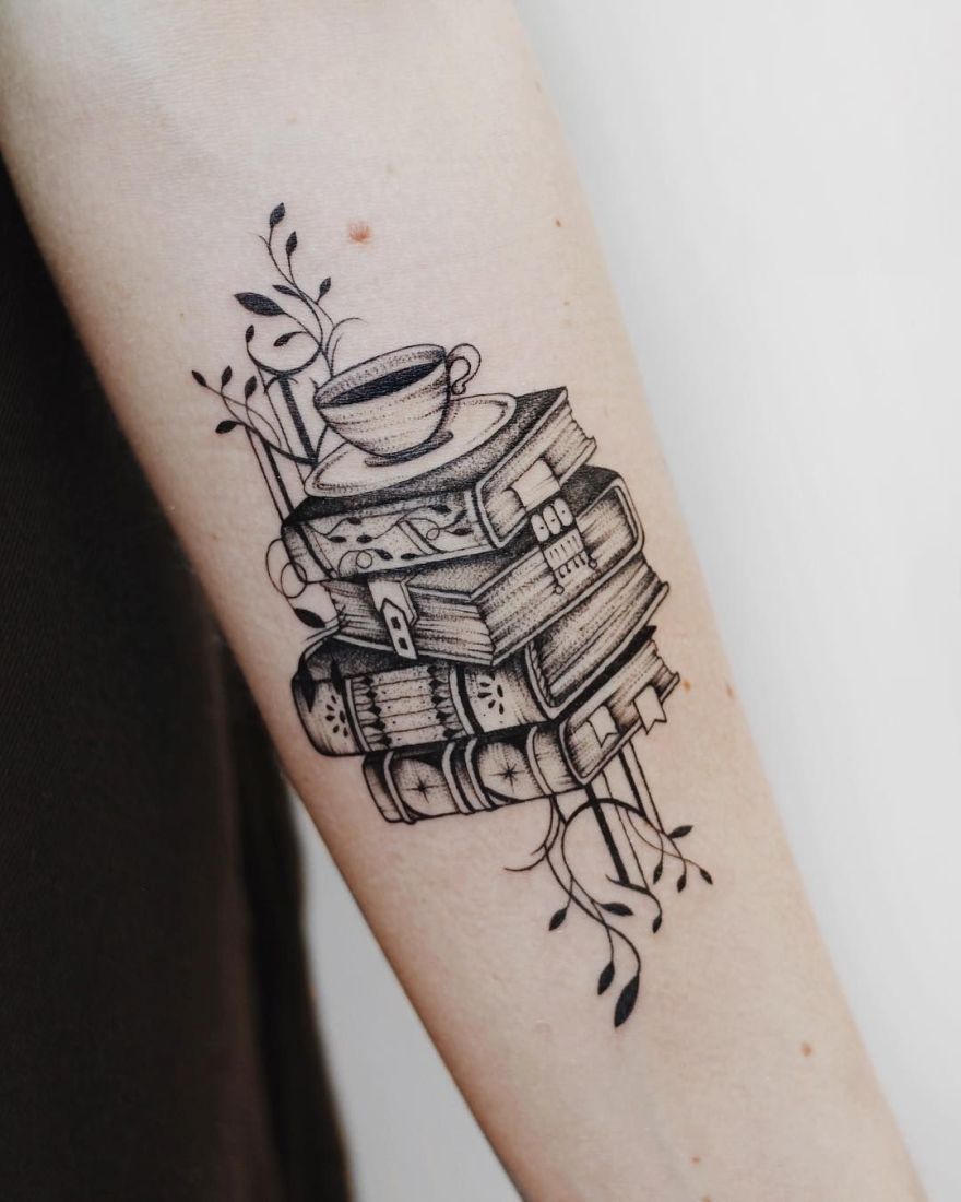 book-themed tattoos for men