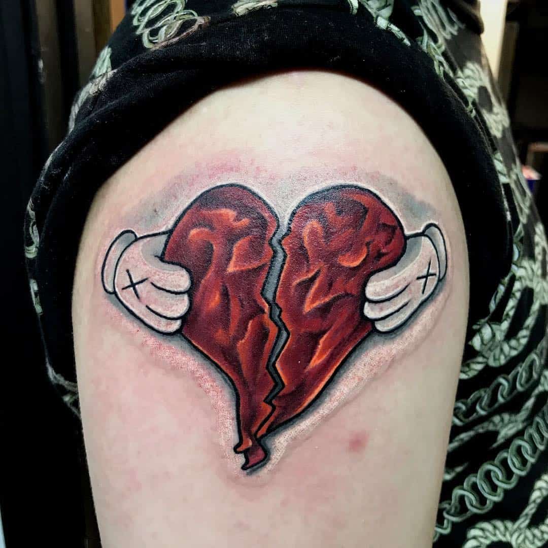 broken heart tattoo designs for men