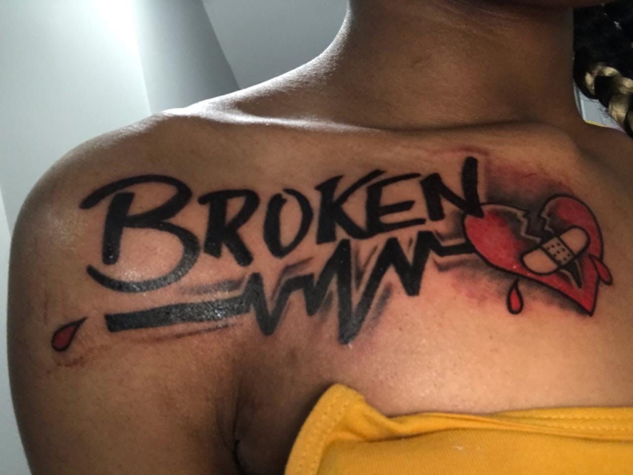 broken heart tattoo for men