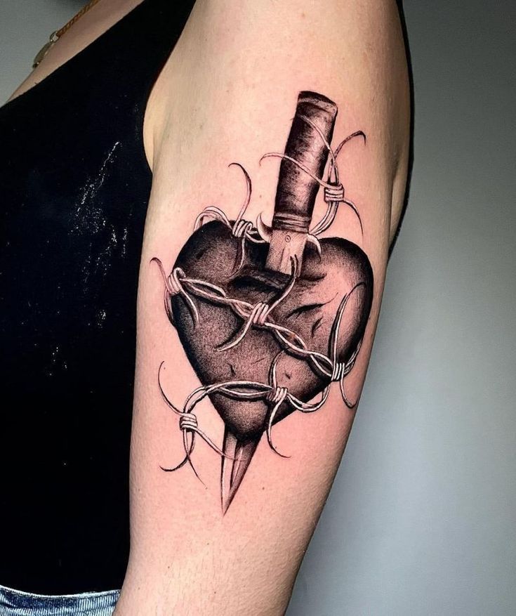 broken heart tattoos for men 0014