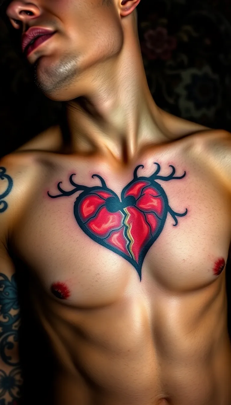 broken heart tattoos for men 0020