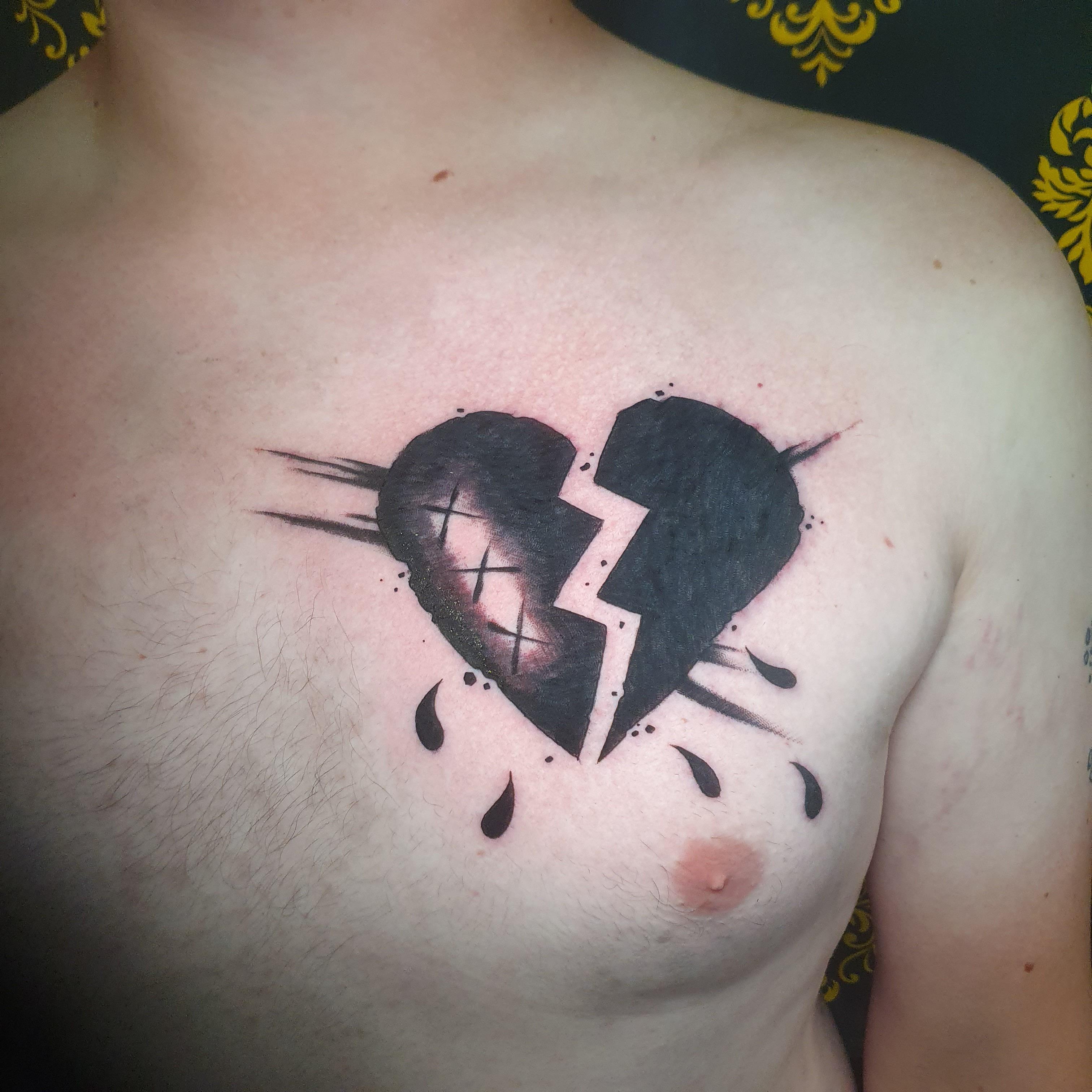 broken heart tattoos with quotes for men.