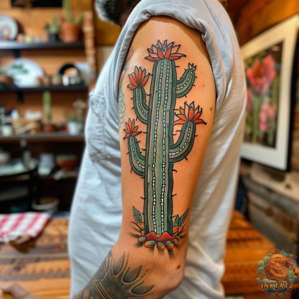 cactus tattoos for men symbolism.