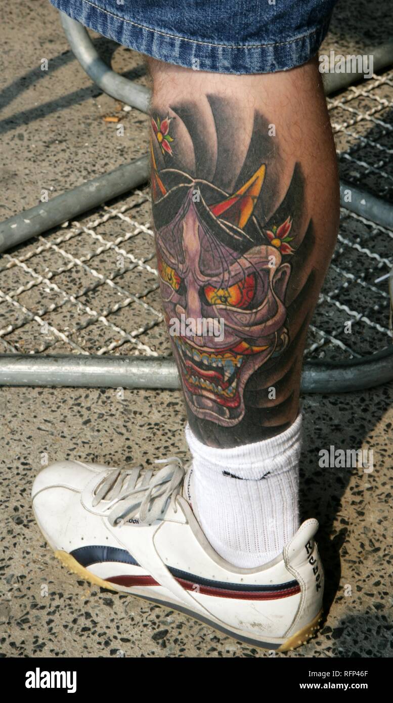 calf tattoo design for men