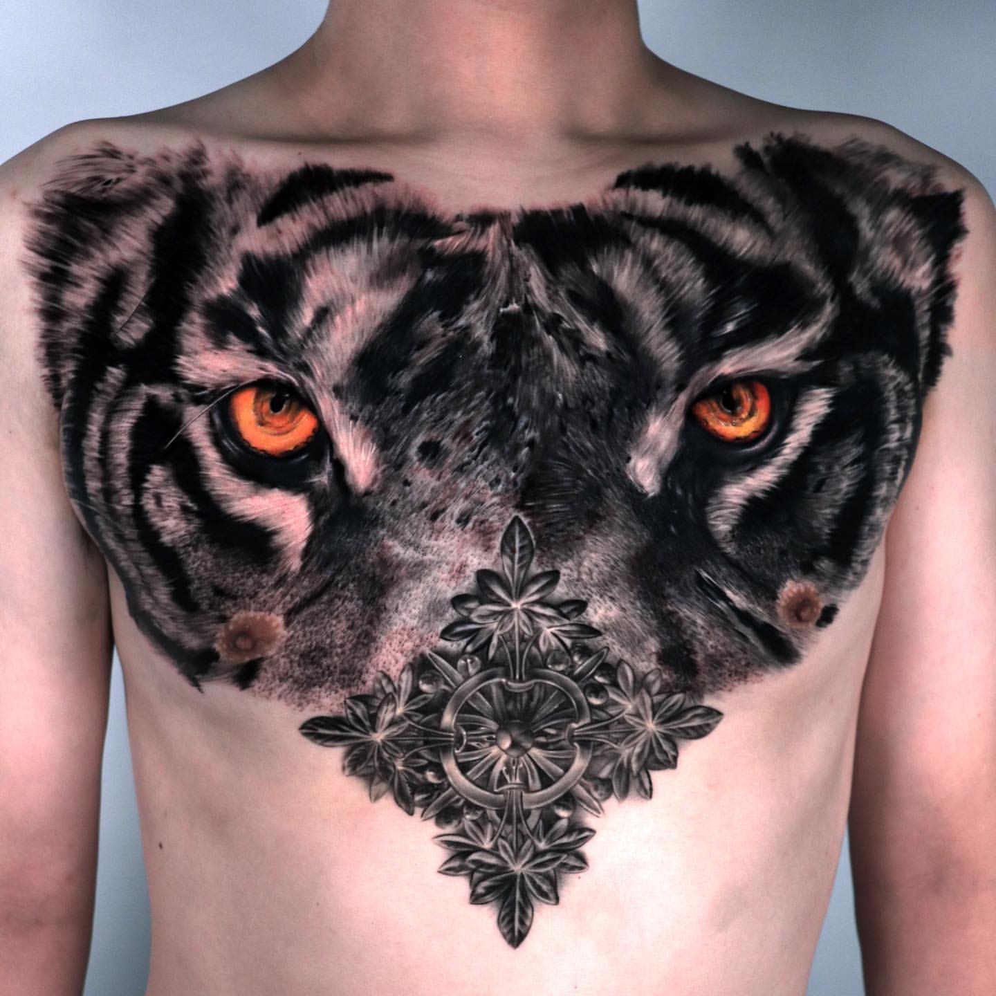 chest and shoulder tattoo for men 0014