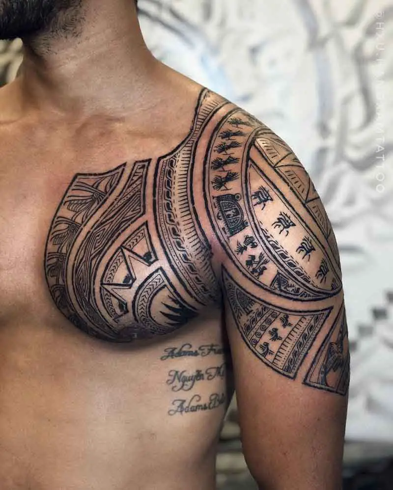 chest and shoulder tattoo for men 0021