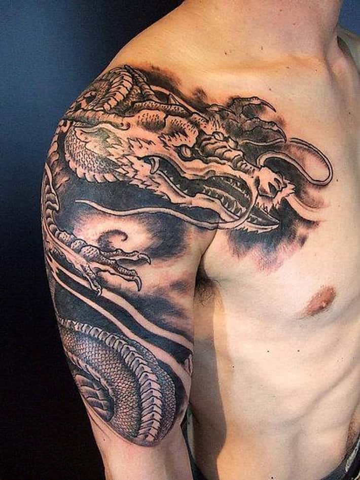 chest and shoulder tattoo for men 0023