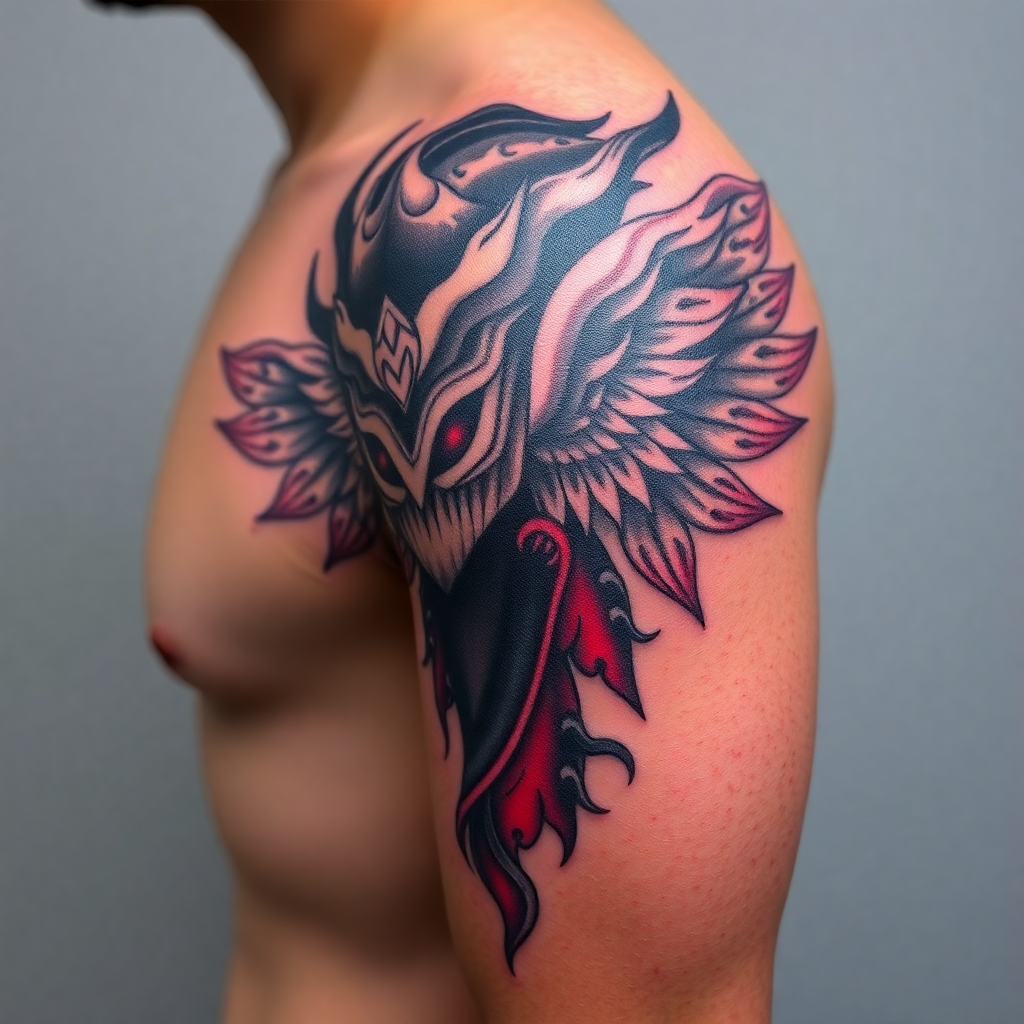 chest and shoulder tattoo for men 0030