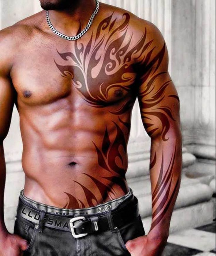 chest and shoulder tattoo for men 0032