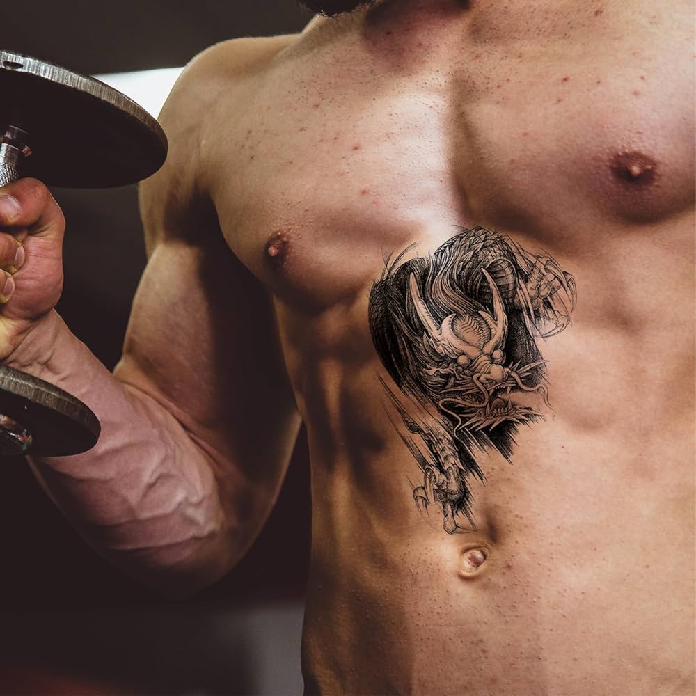 chest and shoulder tattoo for men 0086