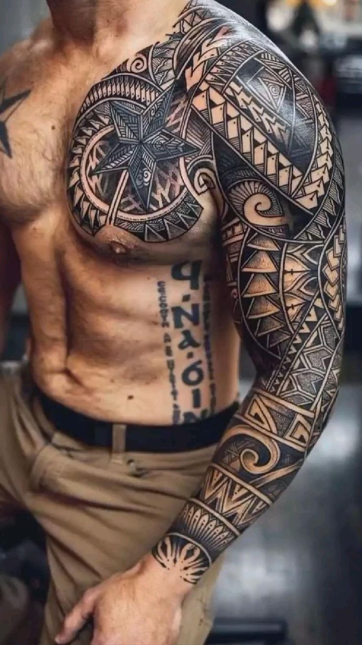 chest arm tattoos ideas for men