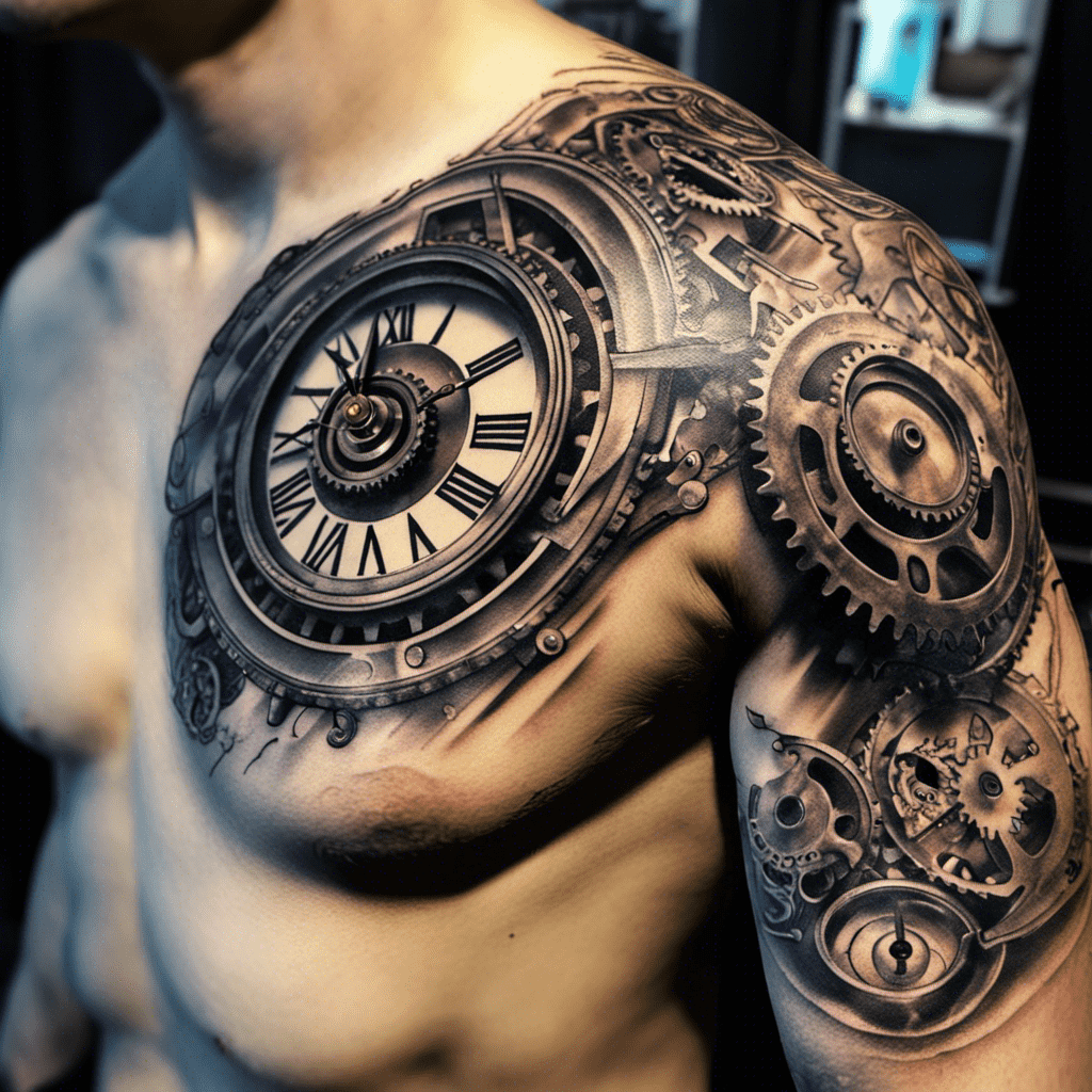 chest arm tattoos trends for men.