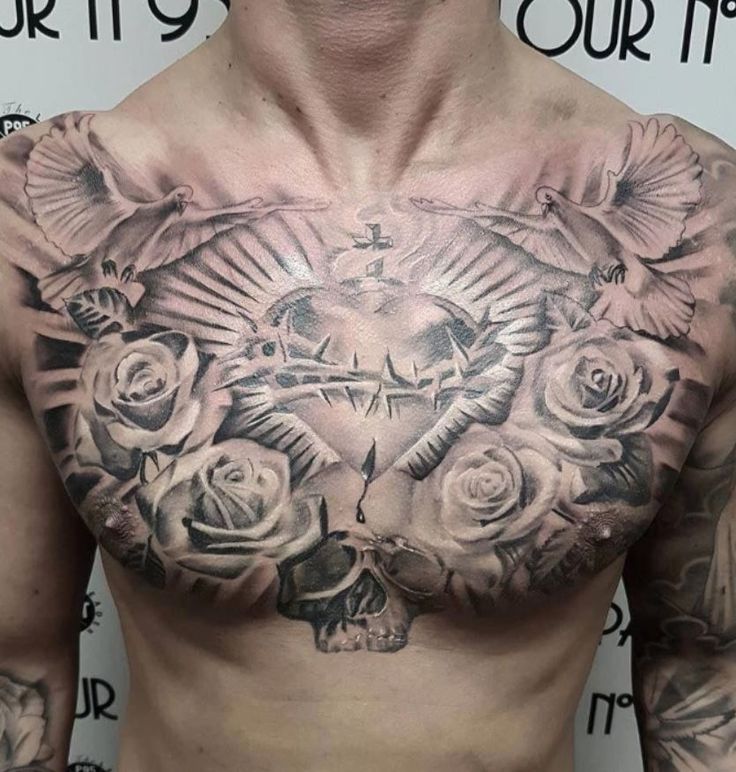 chest piece tattoo ideas for men 0019